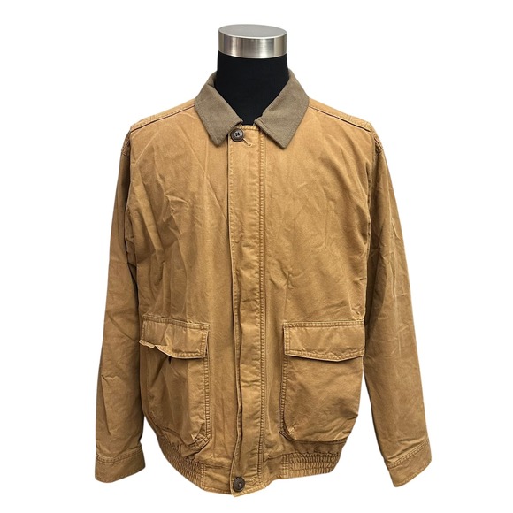 L.L. Bean Other - L.L. Bean Men's Vintage Tan Collared Zip Field Barn Jacket Size Large Reg